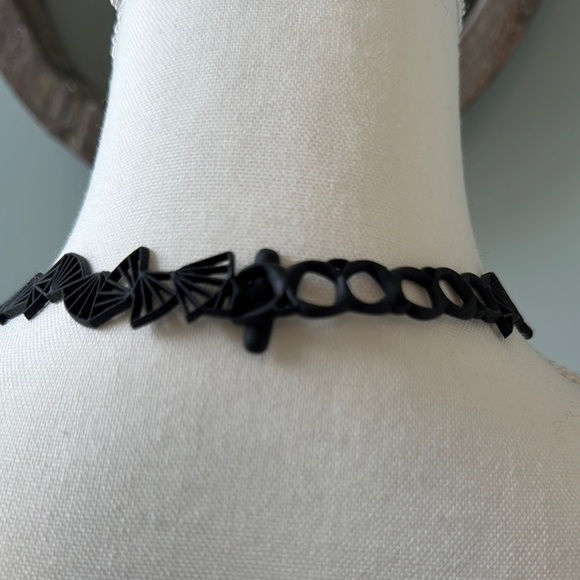 Batucada Paris Geometric  Inspired Black Lace Necklace - Picture 2 of 2